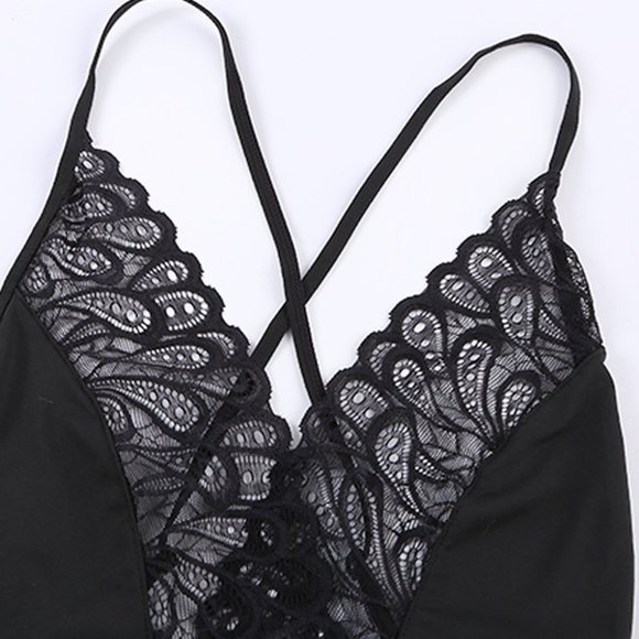 Sexy Floral Lace Backless Lingerie Bodysuit - Picture 10 of 16